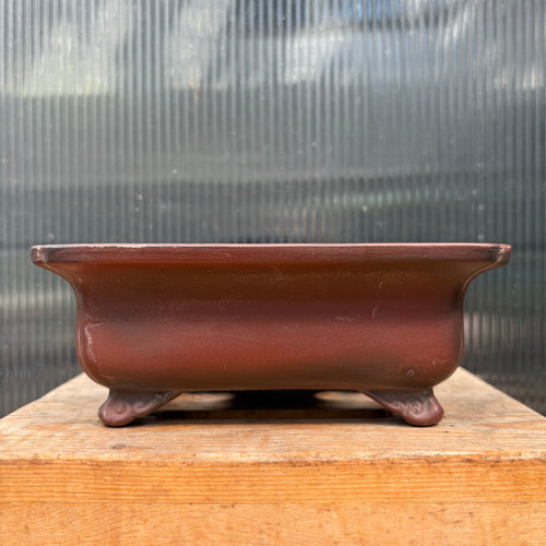 Bigei unglazed rectangle tokoname Japanese bonsai pot.