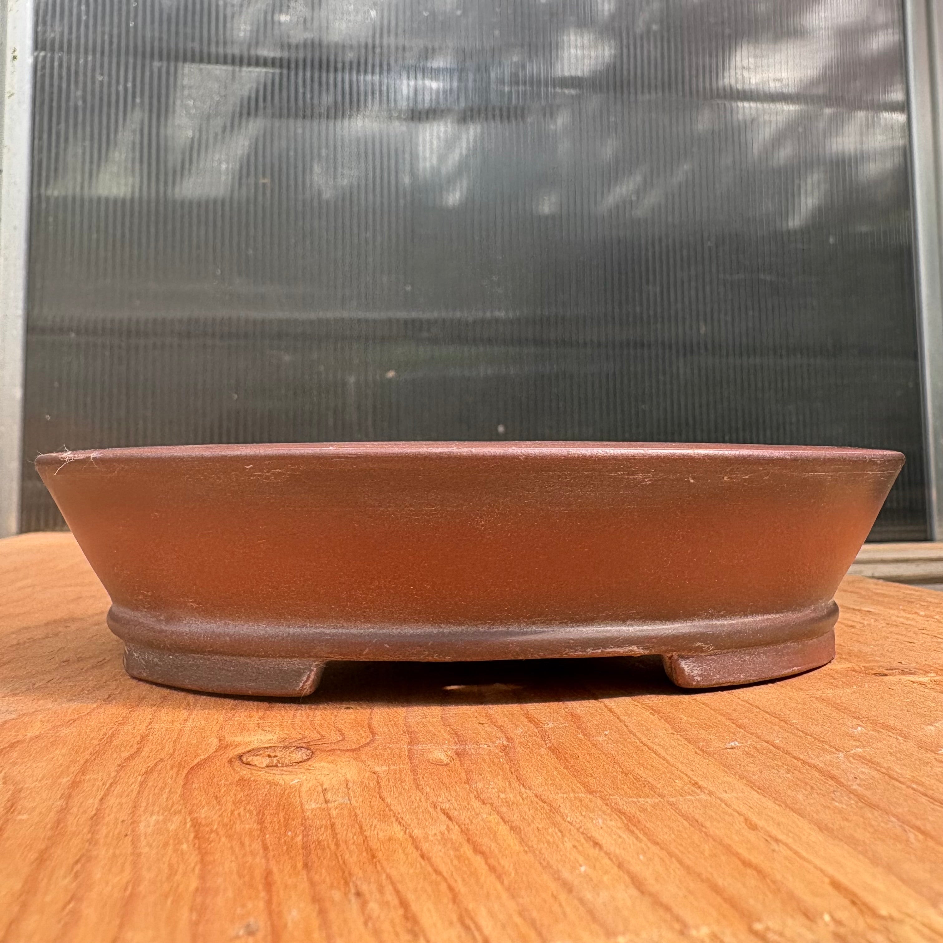 Bigei Tokoname Japanese Bonsai Pot.  Unglazed oval.