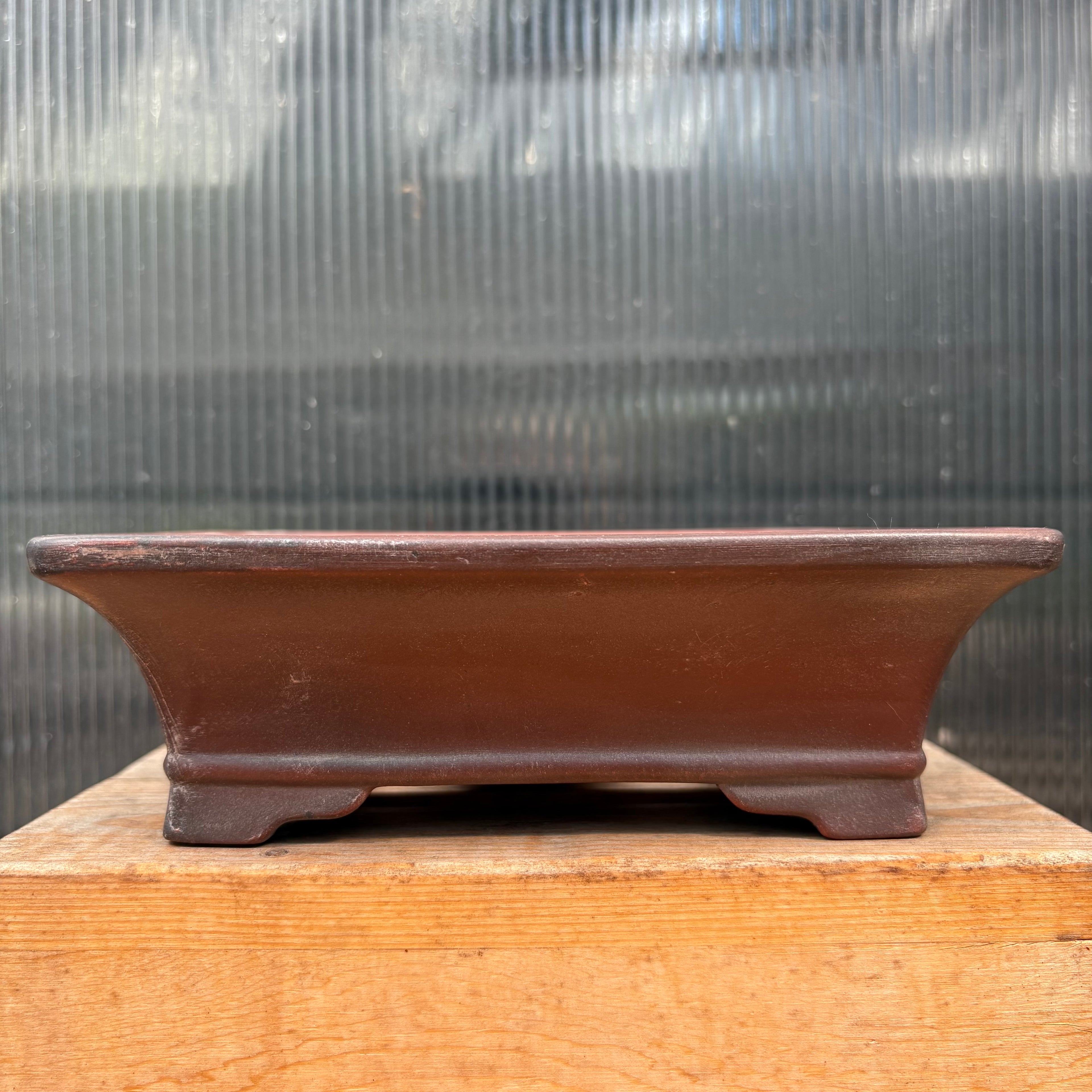Bigei unglazed rectangle bonsai pot.