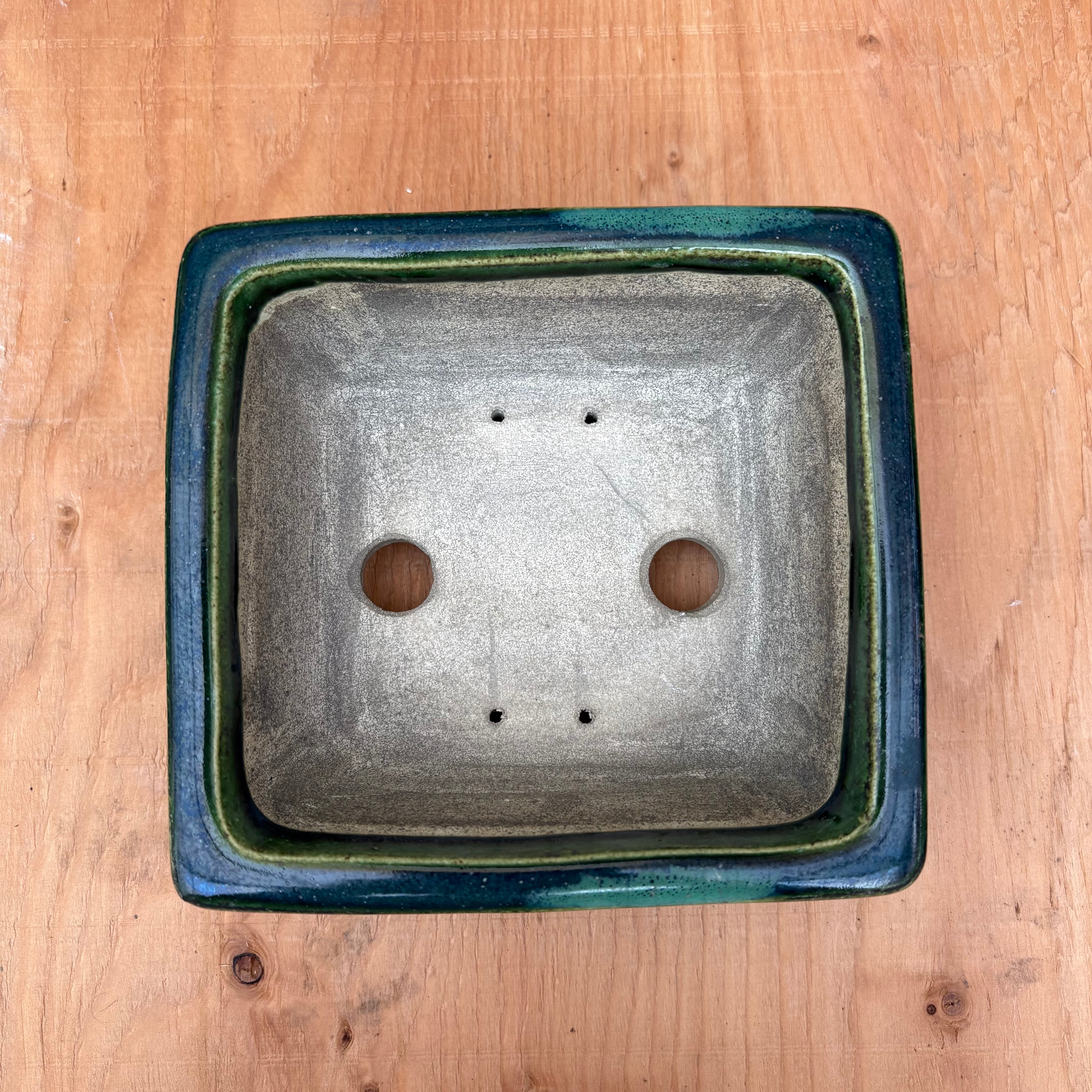 Satomi Terahata 5"x4.5"x1.75" Glazed Bonsai Pot