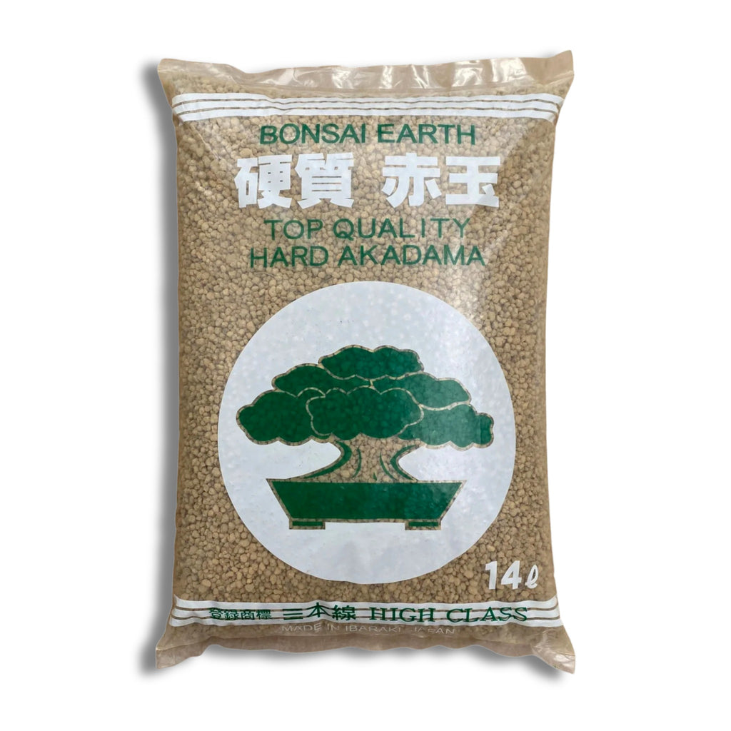 Bonsai Earth Triple Line Super Hard Japanese Akadama soil from Ibaraki Japan, professional hard-fired clay substrate in a 14-liter bag.
