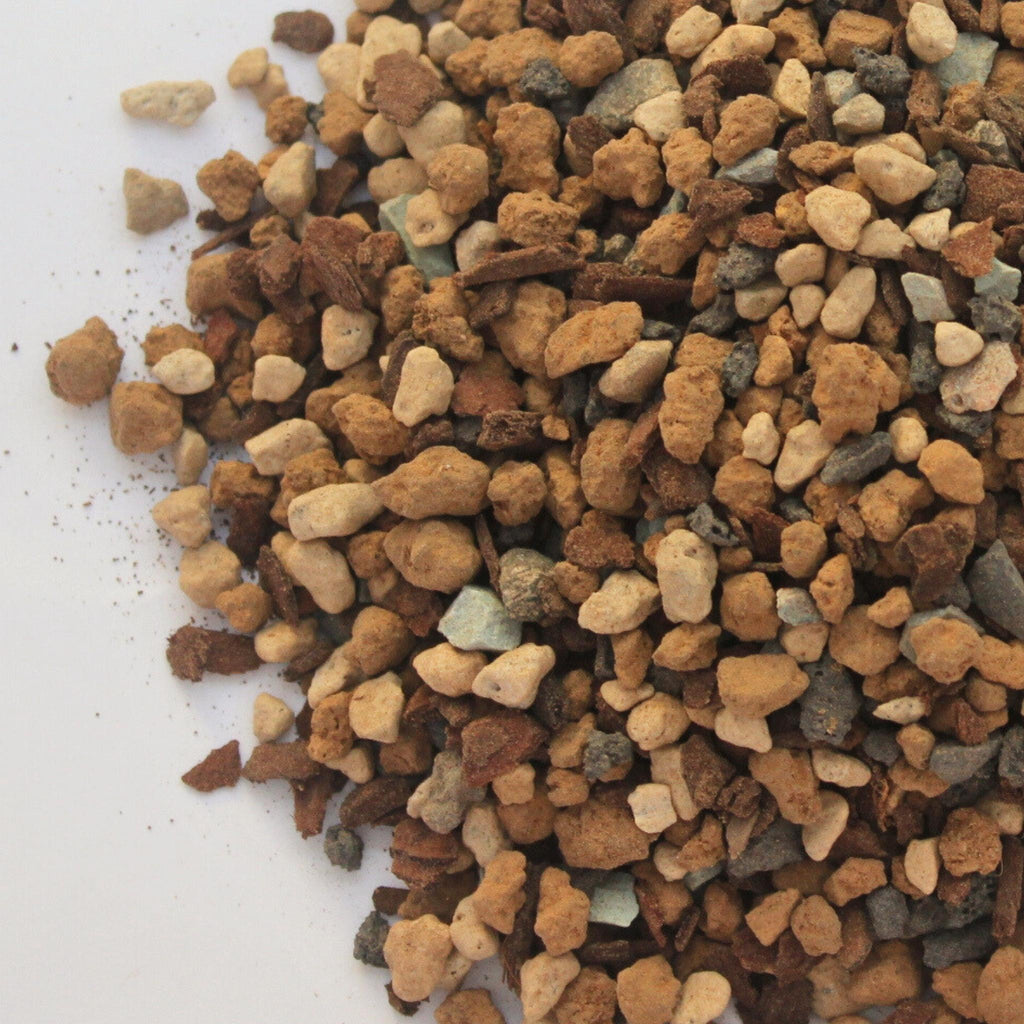 Close up of our deciduous bonsai soil blend showing a nice earthy colours.