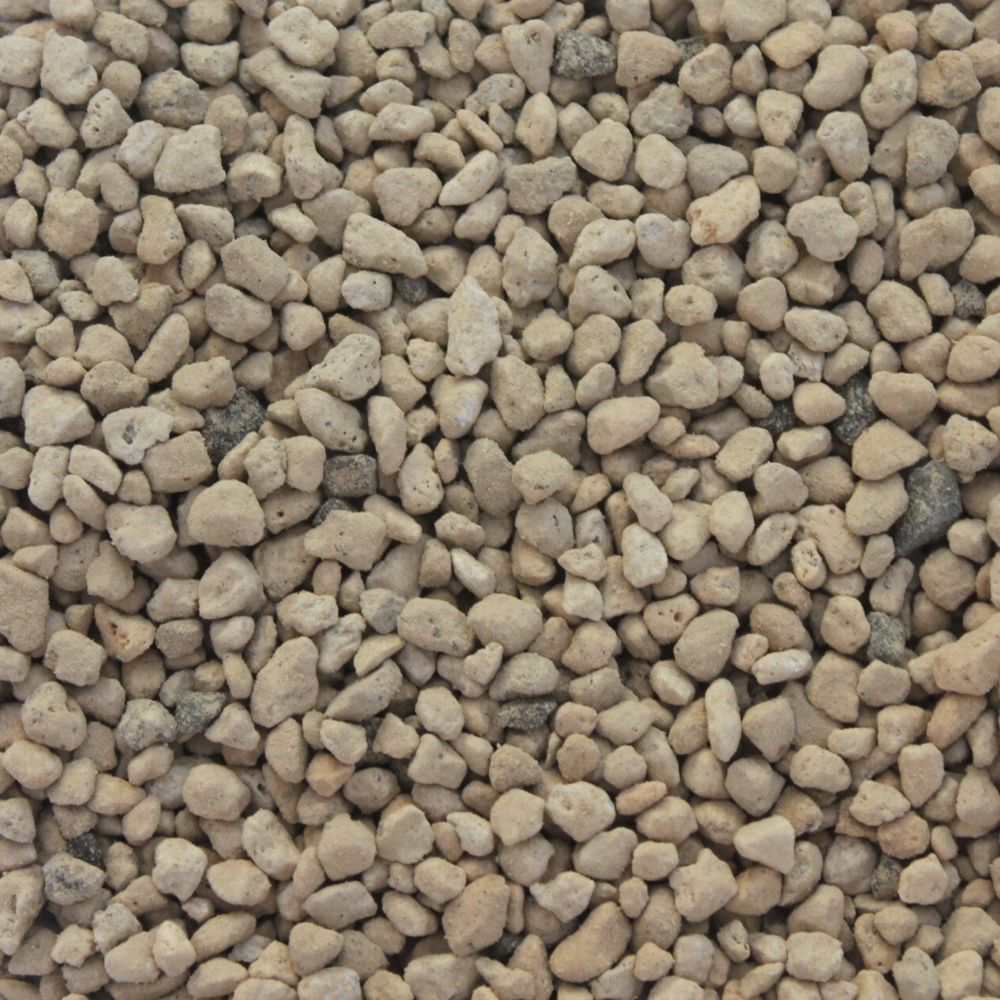 Close-up of Hyuga pumice bonsai soil aggregate showing its porous volcanic texture and light tan/beige color.
