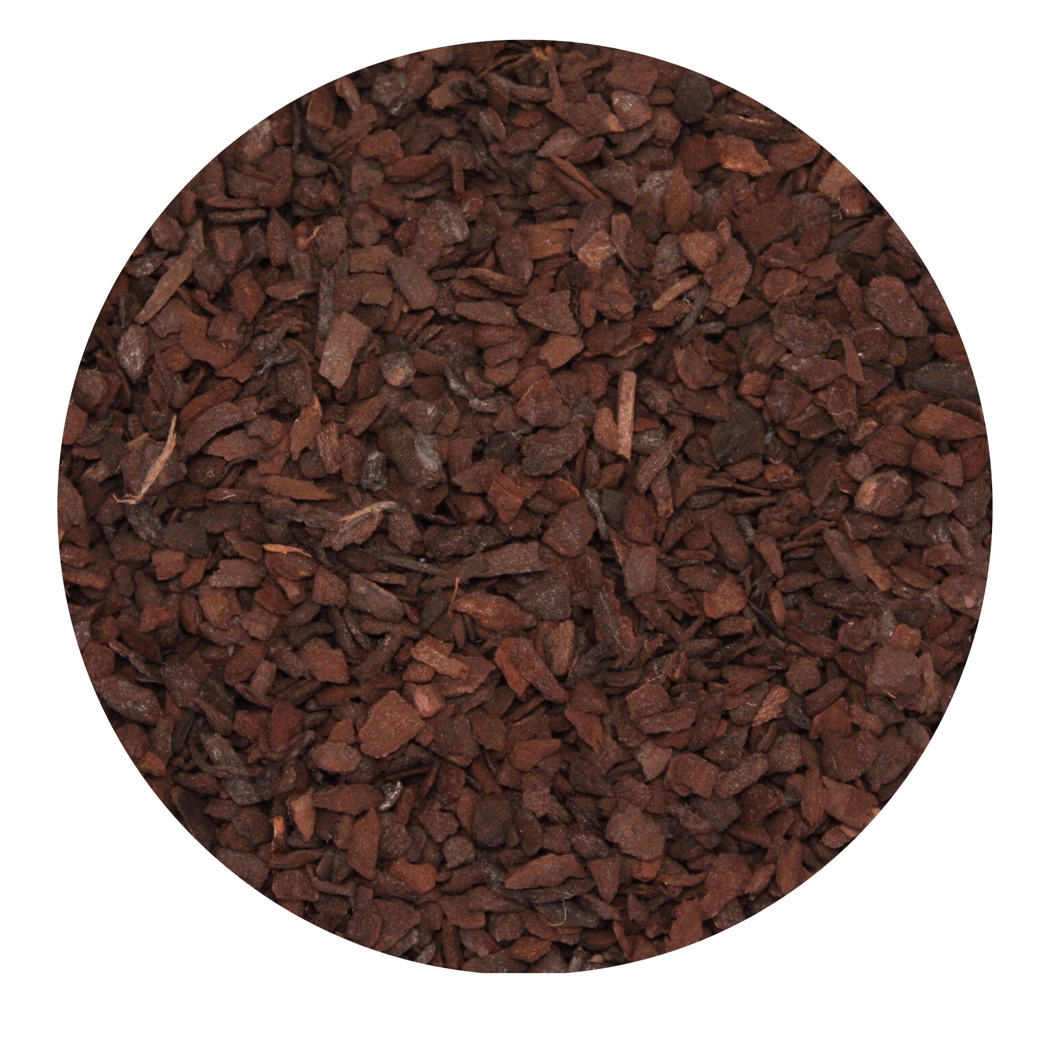 Deep rich reddish brown colour of new zealand pine bark fines.